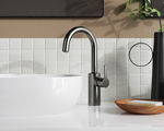 Basin mixer with high spout