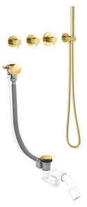 Concealed Silhouet BS 1 - Concealed bath set  incl. waste with water outlet (Brushed Brass PVD)