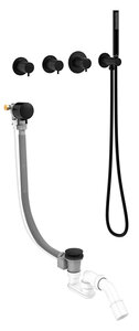 Armatura podtynkowa Silhouet BS1  - Podtynkowy termostatyczny zestaw wannowy (Matowa czerń )