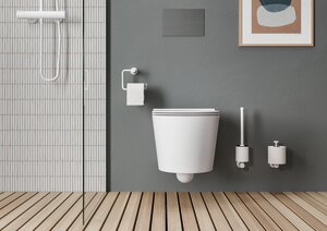 Badezimmer Zubehör Toilettenbürstengarnitur (Matte weiß)