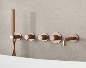 Concealed Silhouet BS 2 - concealed bath set with spout (Brushed Copper PVD)