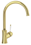 Damixa Tradition kitchen mixer in polished brass