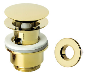 Bathroom Accessories Pop Up Waste with click-function (Polished Brass PVD)
