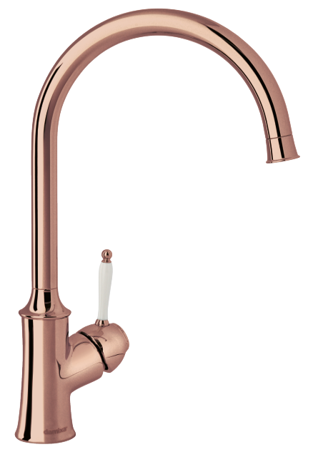 Tradition polished copper one-grip kitchen mixer