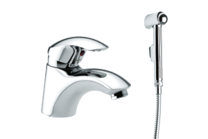 Jupiter Basin Mixer with sidespray and pop up waste (Chrome)