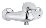 Space shower mixer in chrome.