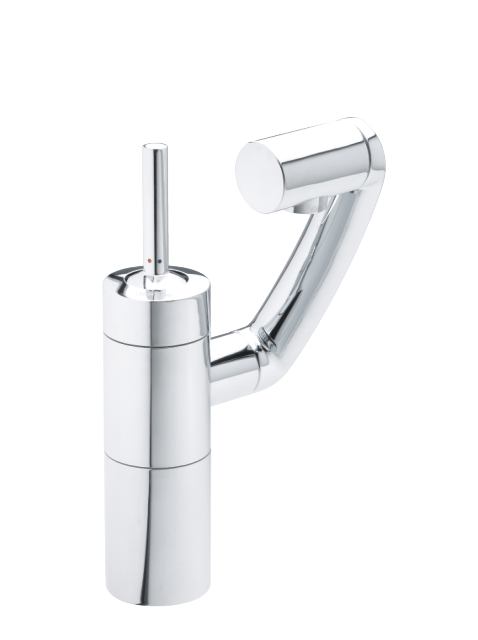 Damixa Arc basin/bidet mixer with pop up waste in chrome