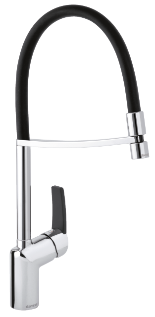 Slate pro kitchen mixer in chrome/black