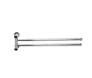 Bathroom Accessories Twin Swivel Towel Rail (Chrome)