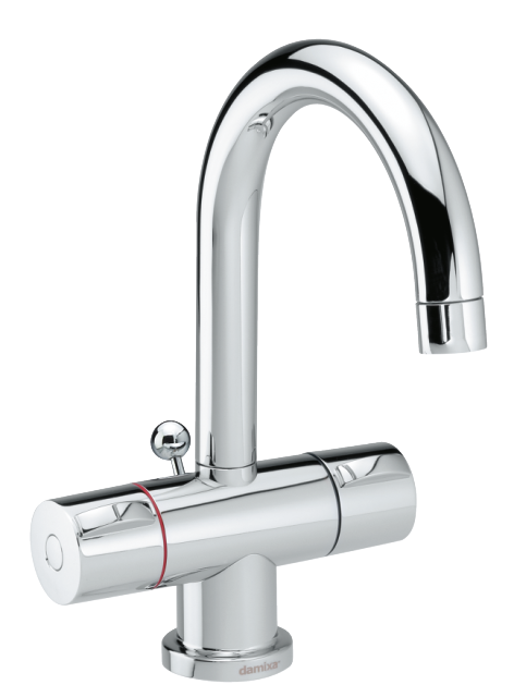 Two-grip danish design basin mixer in chrome.