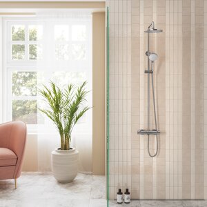 Merkur Hilina Système de douche thermostatique avec Pomme de tête en Douchette (Chromé)