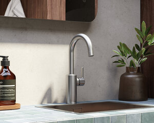 Silhouet Basin mixer with high spout (Steel PVD)