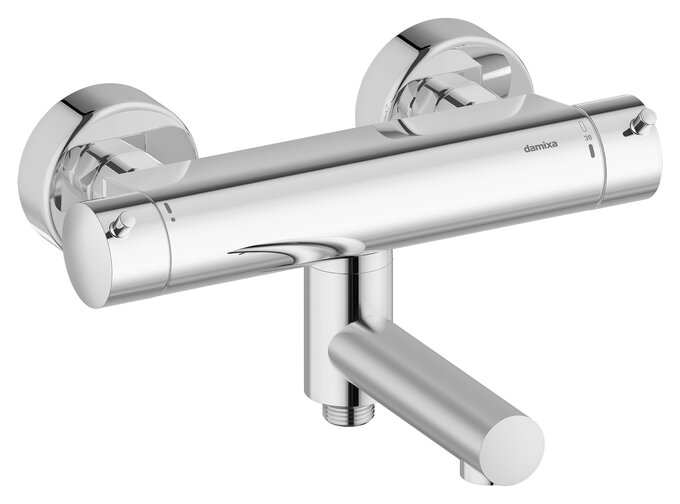 Thermostatic shower mixer with swivel spout