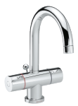 Two-grip danish design basin mixer in chrome.