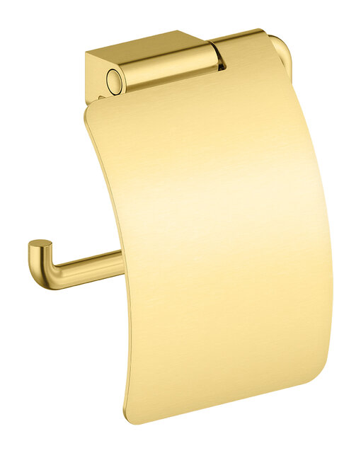 Toilet roll holder with lid