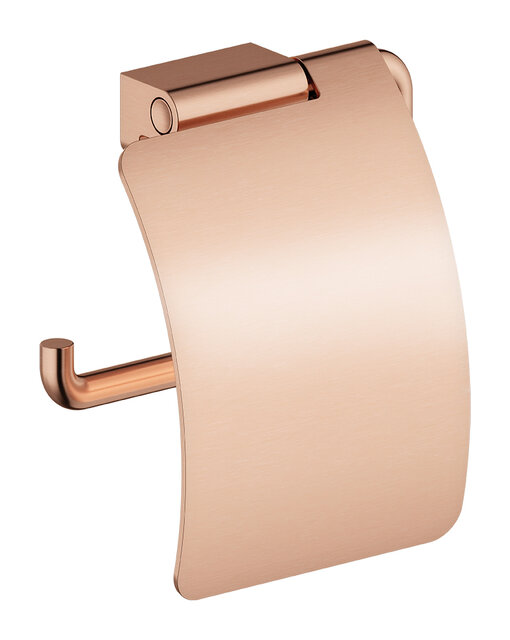 Toilet roll holder with lid