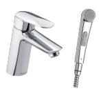 Danish designed one-grip basin mixer with a sidespray