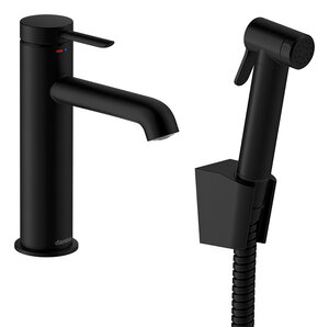 Iris Basin Mixer with sidespray (Matt black)