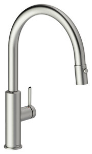 Iris Kitchen mixer with pull-out spray (Steel)
