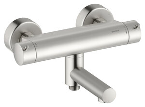 Iris Thermostatic shower mixer with swivel spout (Steel)