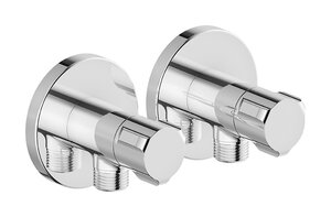 Stop valve complete (2 pcs) (Chrome)