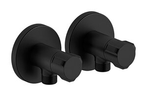 Stop valve complete (2 pcs) (Matt black)