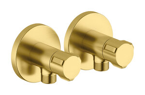 Stop valve complete (2 pcs) (Brushed Brass)