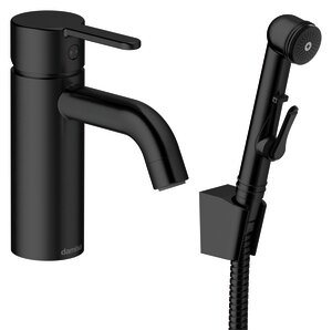 Silhouet Basin Mixer with sidespray (Matt black)