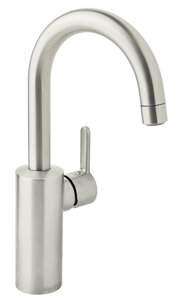 Basin mixer with high spout steel