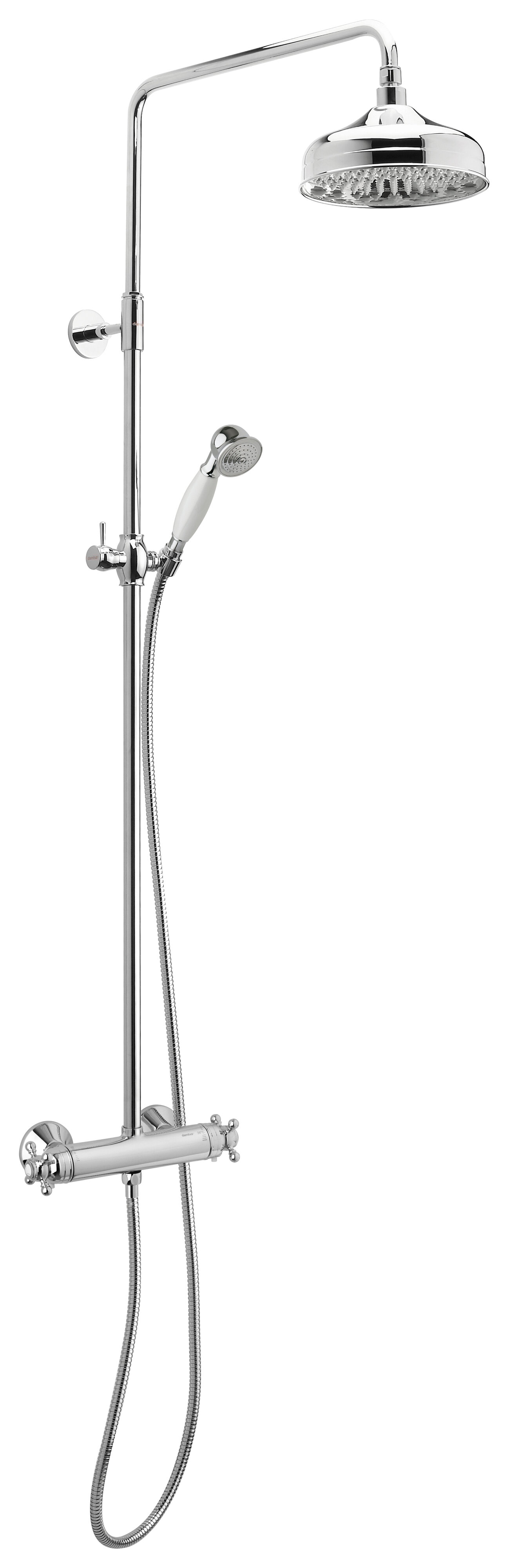 Chroom Thermostatische Blootgestelde Bar Douchemengkraan - 38°C Temperatuurregeling 20cm Compact