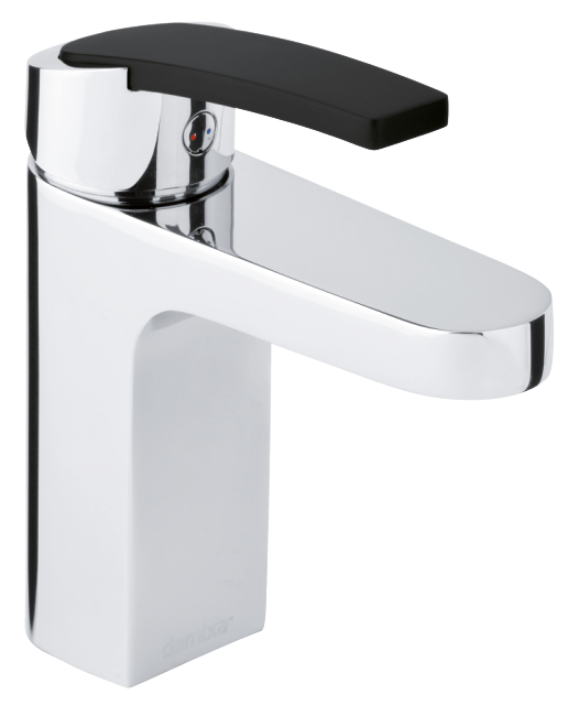 Damixa Slate one-grip basin mixer with pop up waste in chrome/black 