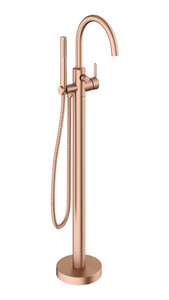 Freestanding bath mixer brushed copper