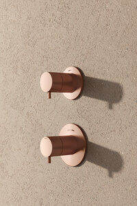 Silhouet Afbouwset thermostaat + 2-weg omstel (Staal PVD)
