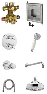 Tradition HS 1 - takduschpaket med dold rördragning krom (Utgått )