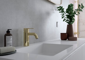 Basin Mixer - Small polished brass