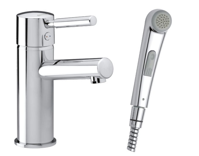 One-Grip Merkur Waschtischmischer mit Seitenspray