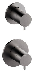Silhouet Afbouwset thermostaat + 2-weg omstel (Grafiet PVD)