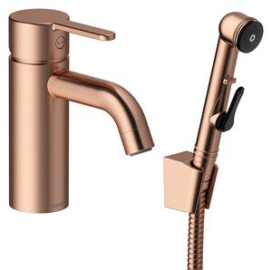 Silhouet Basin Mixer with sidespray (Brushed Copper)