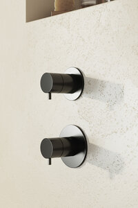 Silhouet Afbouwset thermostaat + 2-weg omstel (Grafiet PVD)