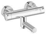 Thermostatic shower mixer with swivel spout