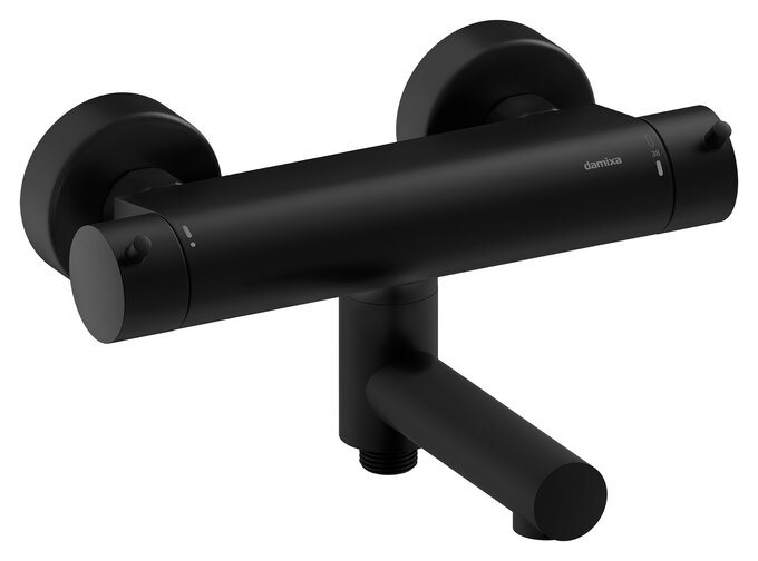 Thermostatic shower mixer with swivel spout