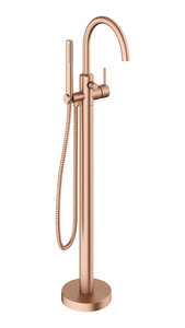 Freestanding bath mixer brushed copper
