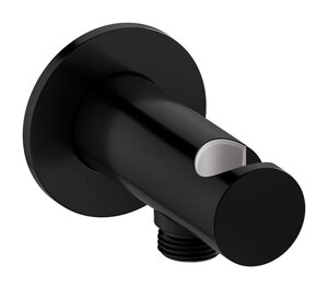 Outlet elbow with shower holder (Matt black)