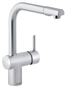 Damixa Osier vandhane med L-tud og udtrækbart tudhoved i steel