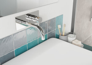 Täckplatta, handtag och utloppspip