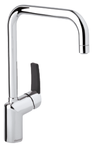 one-grip Damixa Slate kitchen mixer in chrome/black