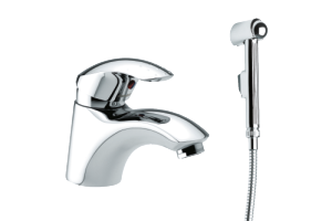 Basin Mixer with sidespray and pop up waste