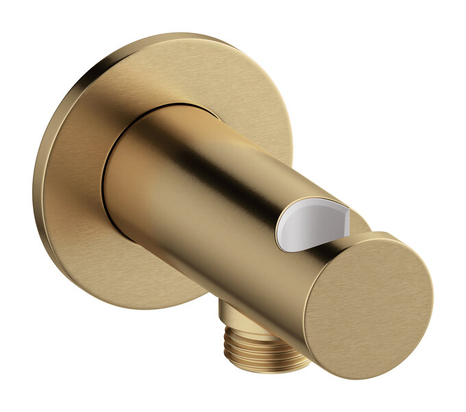 Outlet elbow with shower holder