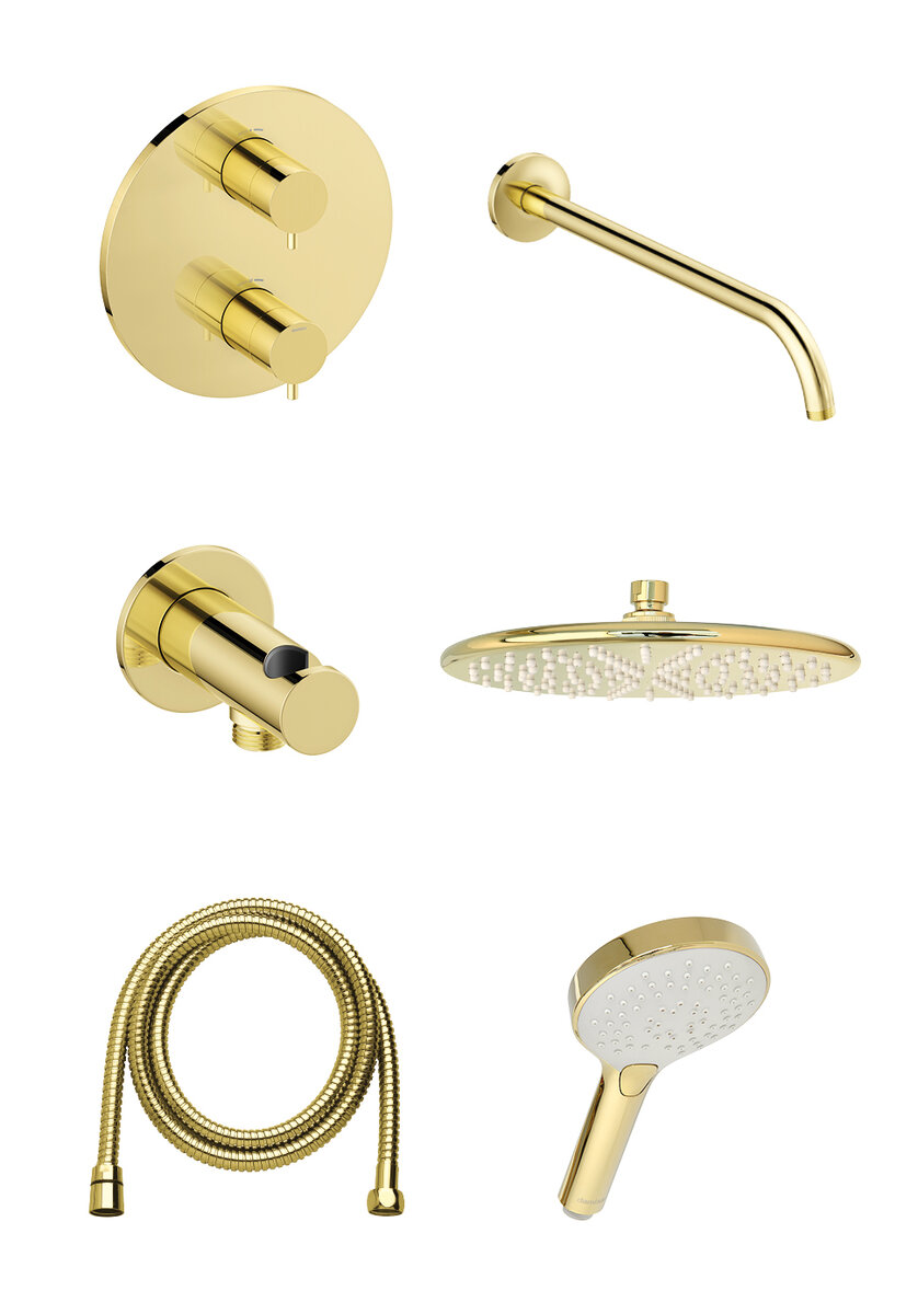 Silhouet HS1 - concealed shower system polished brass