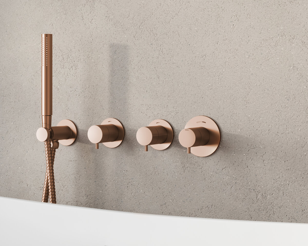 Silhouet BS 1 - Concealed bath set incl. waste with water outlet brushed copper